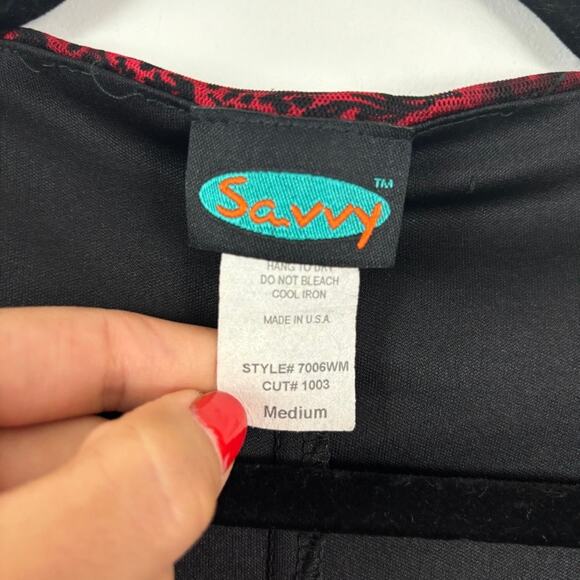 Vintage Y2K Paisley Print Dress Red/Black Women’s M — Edgy Alt Clubwear - Picture 5 of 7